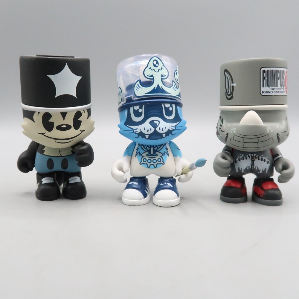 3 Superplastic Janky Figure Lot Add‎ Fuel, Scraps skunk, Rumpus Rhino